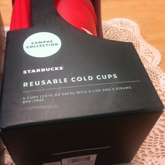NWT Starbucks Campus Collection Northeastern Reusuable Cold Cups - Picture 6 of 8